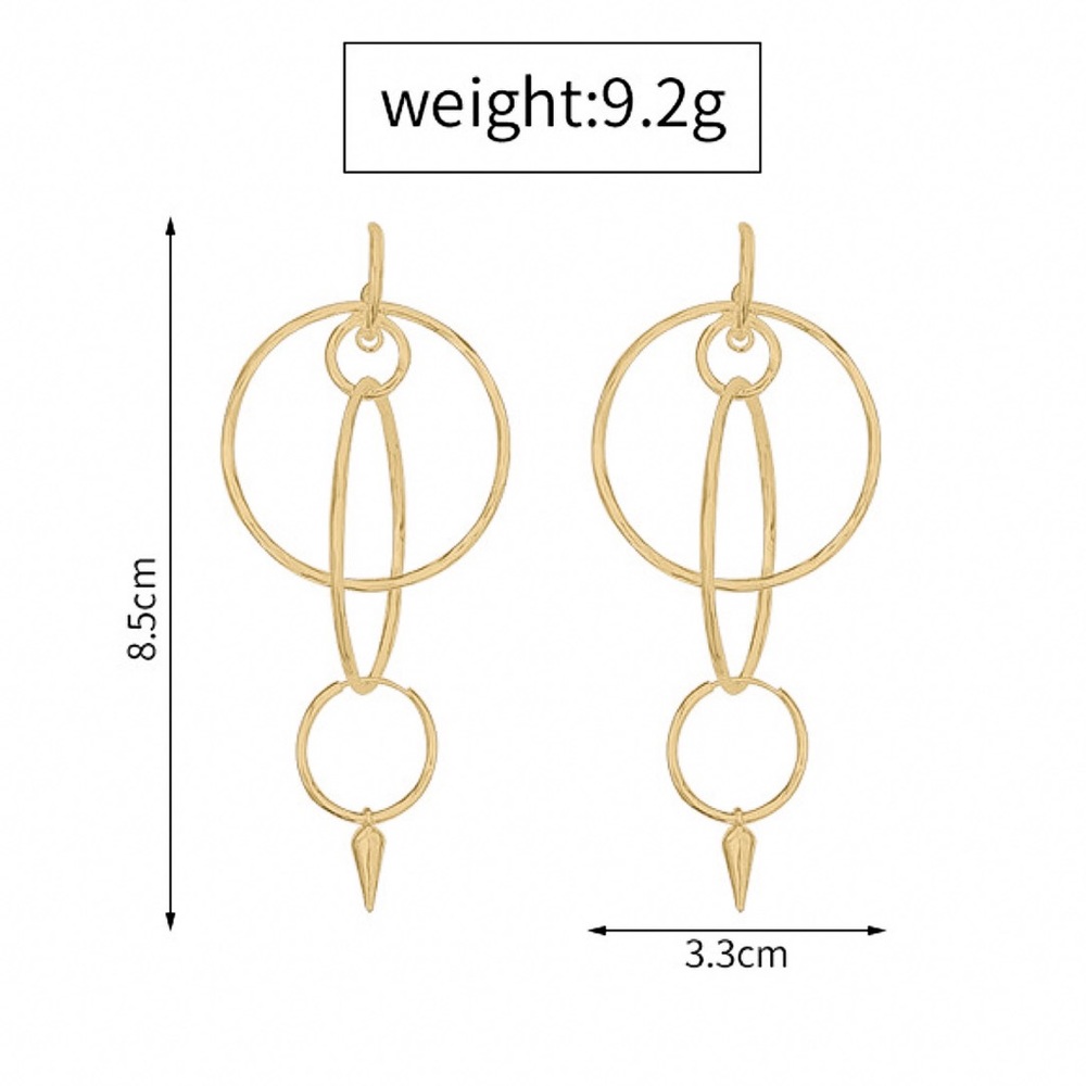 2/$20!  Gold Interlocking Circle Dangle Earrings - Picture 3 of 5
